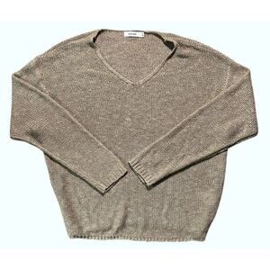 Mod Ref Waffle Knit Lightweight Gold Sweater Small
